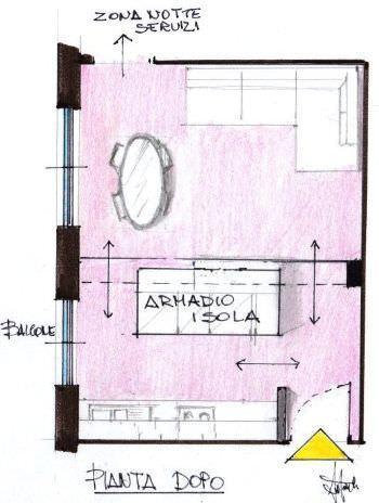 ARMADIO ISOLA IN PIANTA